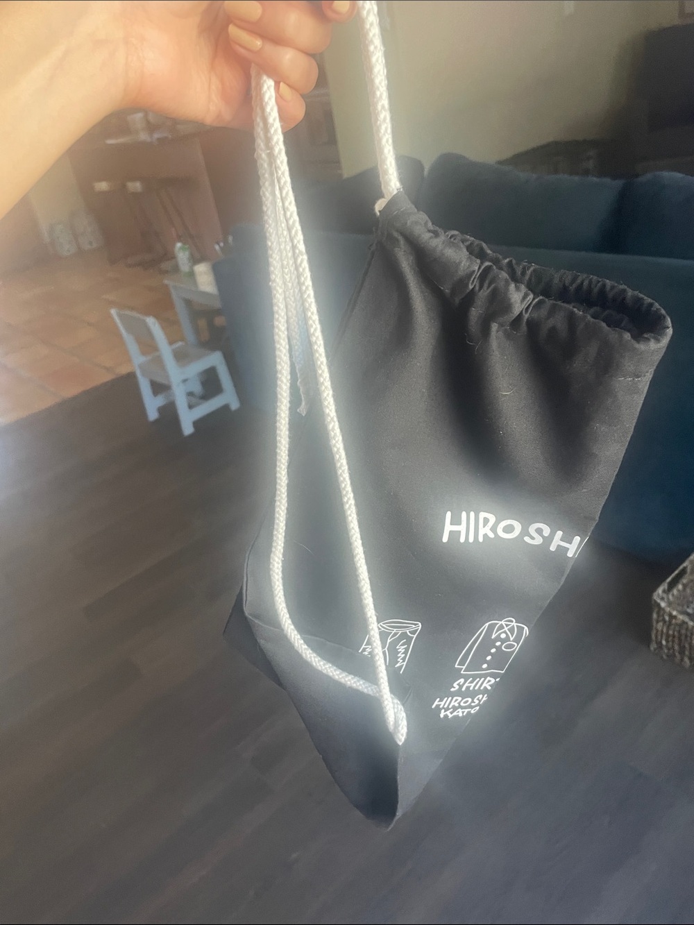 Black Drawstring Bag - Picture 2 of 3